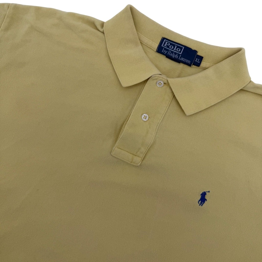 Polo Ralph Lauren Polo Shirt Mens XL Yellow Short Sleeve Pique Cotton Pony Logo